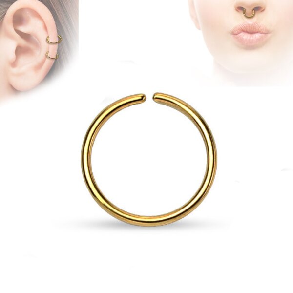 Piercing Ring - Continuous Ring - Gold