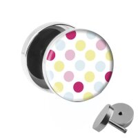 Motiv Fake Plug - Polka Dots - Bunt