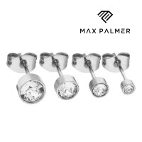 Max Palmer - Ohrstecker mit Swarovski Kristall [04.] Stecker: silber | Kristall: klar | Kristall: 6mm