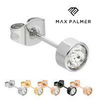 Max Palmer - Ohrstecker - Swarovski Kristall - [04.] Stecker: silber | Kristall: klar | Kristall: 6mm