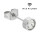 Max Palmer - Ohrstecker - Swarovski Kristall - [04.] Stecker: silber | Kristall: klar | Kristall: 6mm