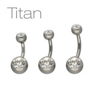 Piercing Banane - Titan - Silber - 2 Kristalle