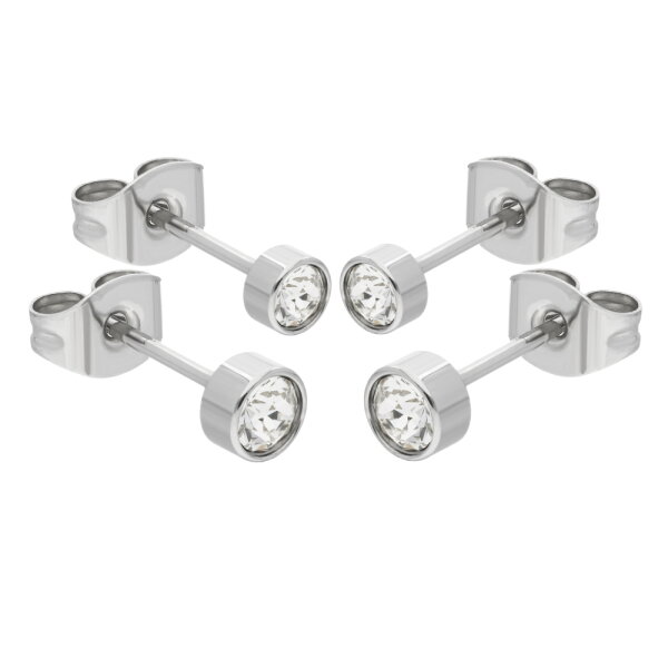 Max Palmer - Ohrstecker Set mit Swarovski Kristall - 2 Paar