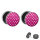 Silberner Fake Plug - Polka Dots Pink - Motiv Ohrstecker