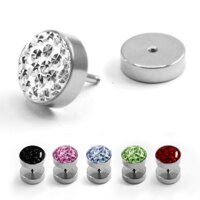 Piercing Fake Plug - Silber - Schutzschicht - Kristall