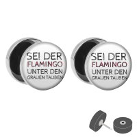 Silberner Fake Plug "Sei der Flamingo"