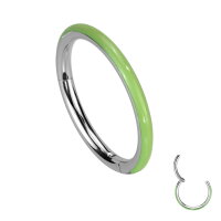 Titan Segmentring-Clicker Piercing mit Glow in the dark Rand