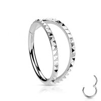 Segmentring-Clicker Piercing mit 2 Ringen und Muster