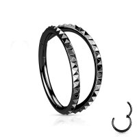 Segmentring-Clicker Piercing mit 2 Ringen und Muster