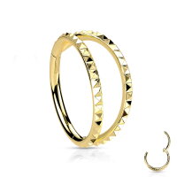 Segmentring-Clicker Piercing mit 2 Ringen und Muster