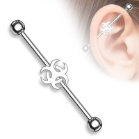 Silbernes Industrial Piercing mit Tribal