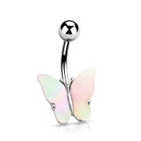 Bauchnabelpiercing mit schimmerndem Schmetterling